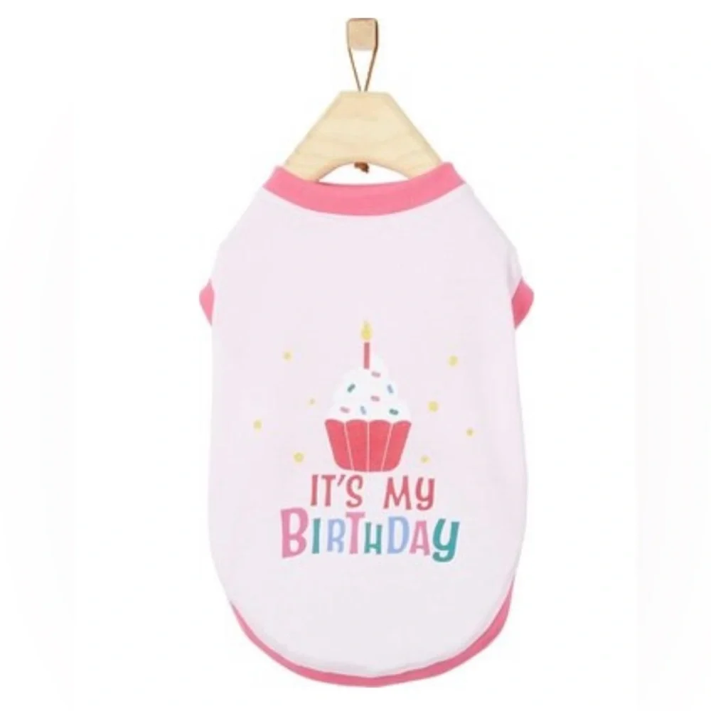 Frisco It’s My Birthday Pet T-Shirt, Pink